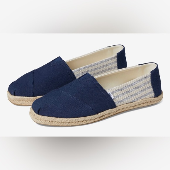 Toms Shoes - Brand New Women’s TOMS® Alpargata Rope Loafers Shoes/Color Navy Blue/Size 8